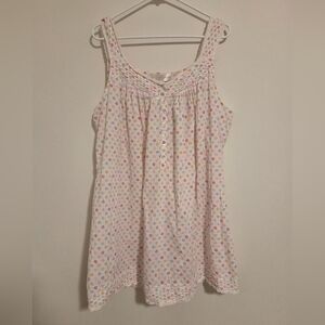 Eileen West Vintage White Floral Cotton Nightgown